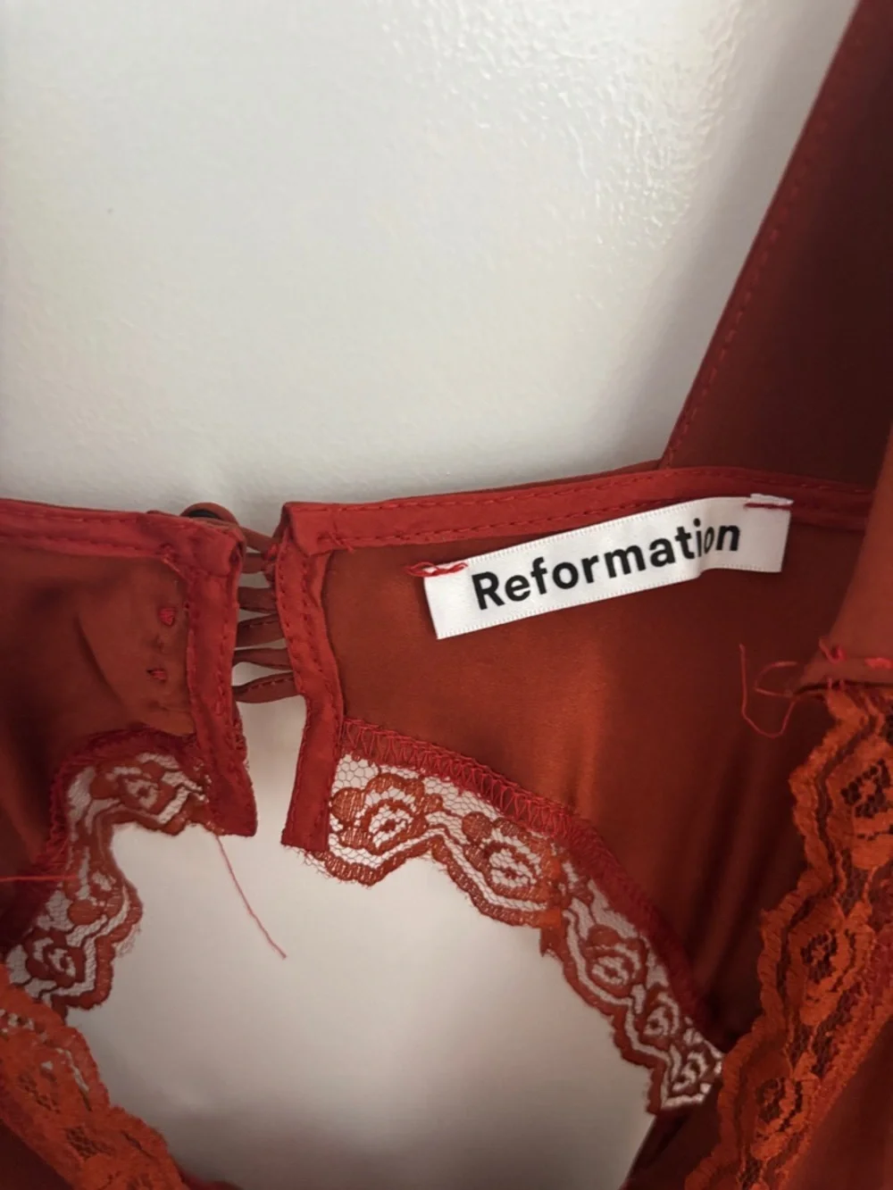 BNWT Reformation Rust Red Silk Maxi Slip Dress - Picture 3 of 3